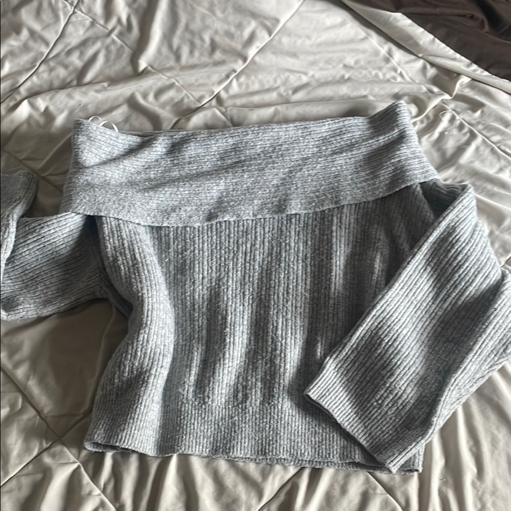 Gray Off-Shoulder sweater